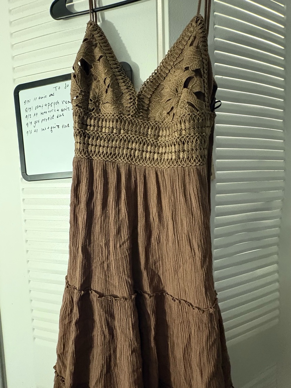 Brown Crochet-Top dress